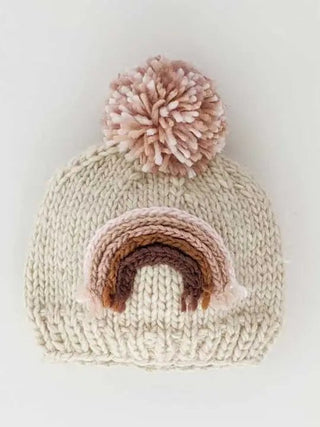 Mauve Rainbow Knit Beanie Hat - Bella Rose Chic Boutique | Newborn to 5T-hat-huggalugs