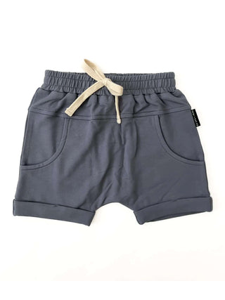 Whispering Skies: Dusty Blue Bamboo Shorts - Bella Rose Chic Boutique